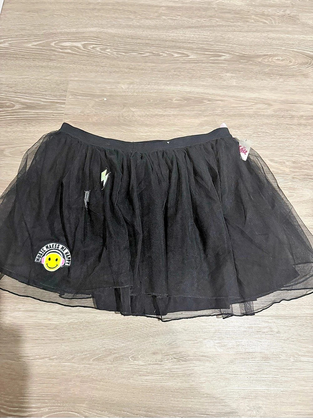 Justice Girls Black Tulle Skirt Size 18 NWT